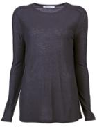 T By Alexander Wang Slub Classic T-shirt, Women's, Size: Xs, Grey, Rayon/silk