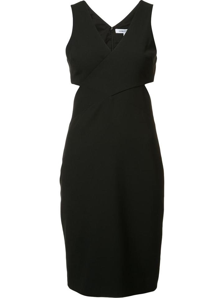 Elizabeth And James Cut-out Detailing Fitted Dress, Women's, Size: 6, Black, Polyester/viscose/spandex/elastane
