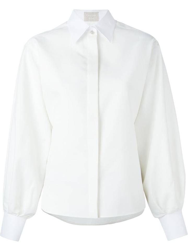 Lanvin Puffy Sleeve Shirt, Women's, Size: 38, Red, Polyester/silk