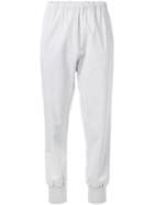 Bassike Ribbed Hem Track Pants, Women's, Size: 6, Grey, Cotton/elastodiene