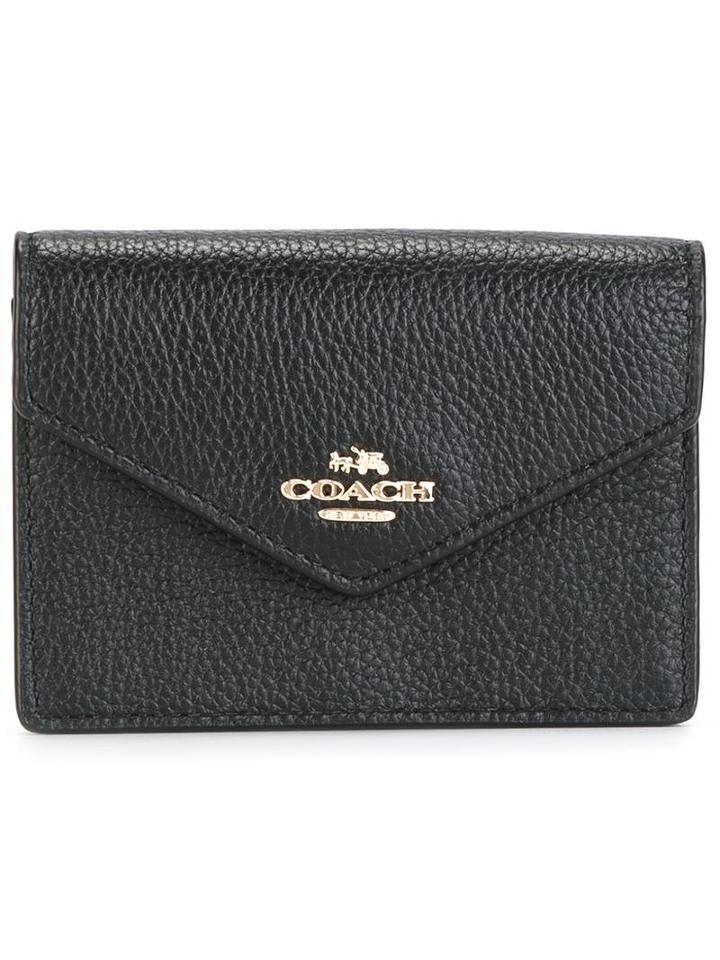 Coach Logo Plaque Purse, Women's, Black, Leather