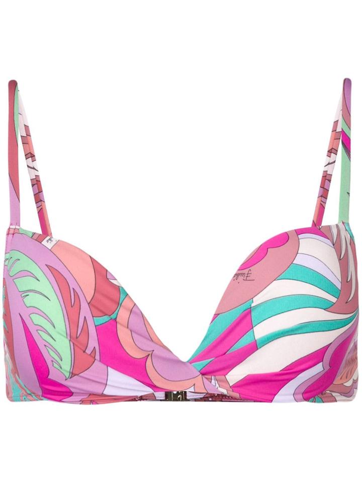 Emilio Pucci Floral Print Balconette Bikini Top - Pink