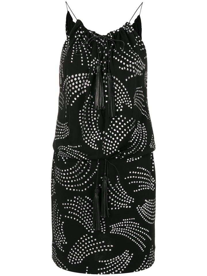Saint Laurent Metallic Embroidered Dress - Black