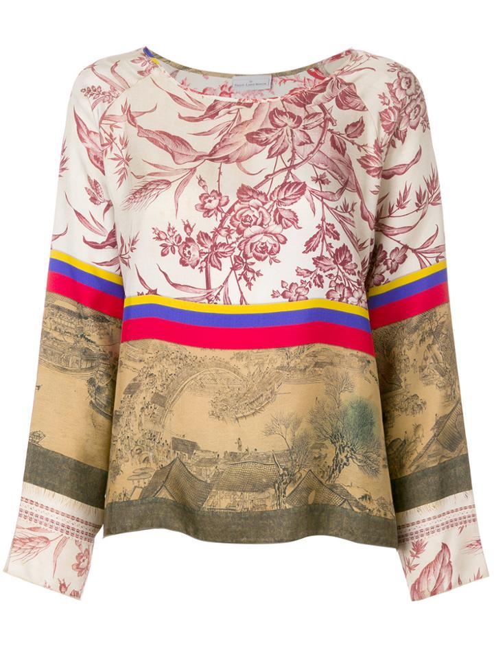 Pierre-louis Mascia Printed Longsleeved Blouse - Nude & Neutrals