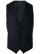 Tagliatore Fitted Tailored Gilet - Blue