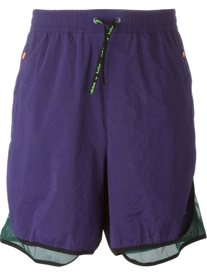 Adidas Adidas X Kolor Track Shorts, Men's, Size: Large, Pink/purple, Polyamide/polyurethane