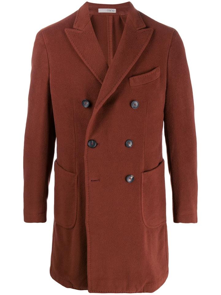0909 Jason Double-breasted Coat - Brown