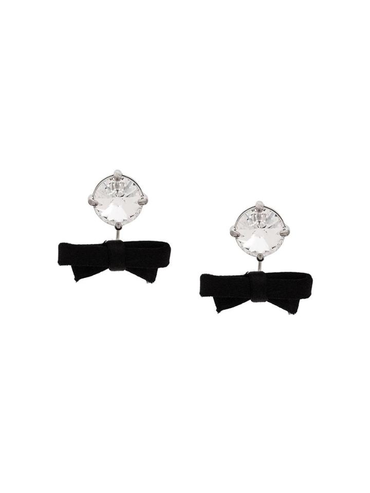 Miu Miu Bow Detail Earrings - Black