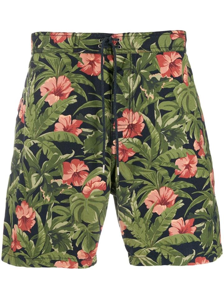A.p.c. Floral Print Bermuda Short - Green