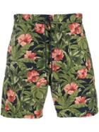 A.p.c. Floral Print Bermuda Short - Green