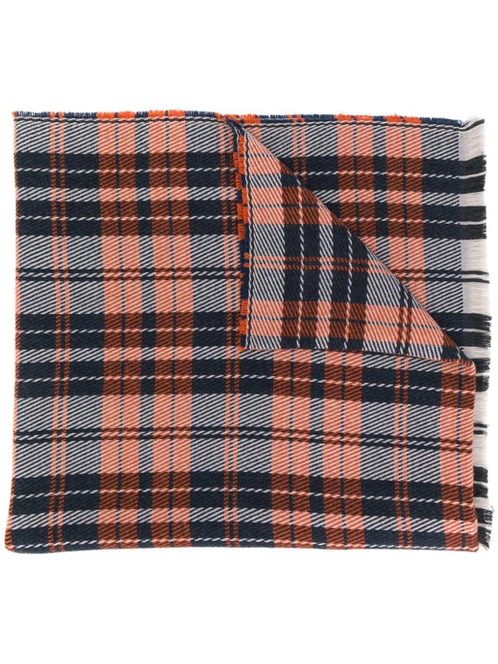 Cenere Gb Check Pattern Scarf - Orange