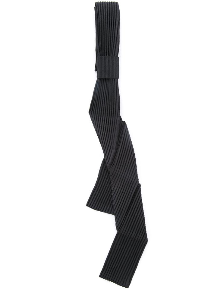 Homme Plissé Issey Miyake Pleated Diagonal Tie - Black