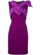 Boutique Moschino Bow Detail Dress, Women's, Size: 46, Pink/purple, Polyester/virgin Wool