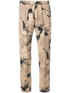 Dries Van Noten Printed Straight Trousers, Women's, Size: 36, Nude/neutrals, Viscose