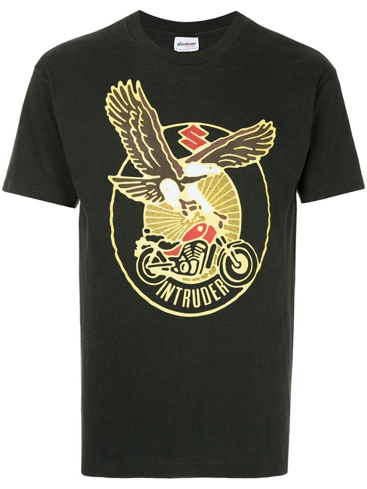 Fake Alpha Vintage 1980s Suzuki Print T-shirt - Grey