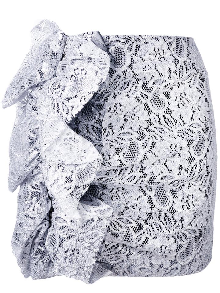 Msgm Lace Mini Skirt - Grey