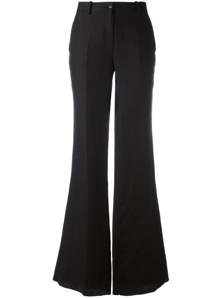 Roberto Cavalli Flared Trousers, Women's, Size: 44, Black, Linen/flax/viscose/cotton