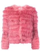 Alice+olivia Fur Jacket - Pink & Purple