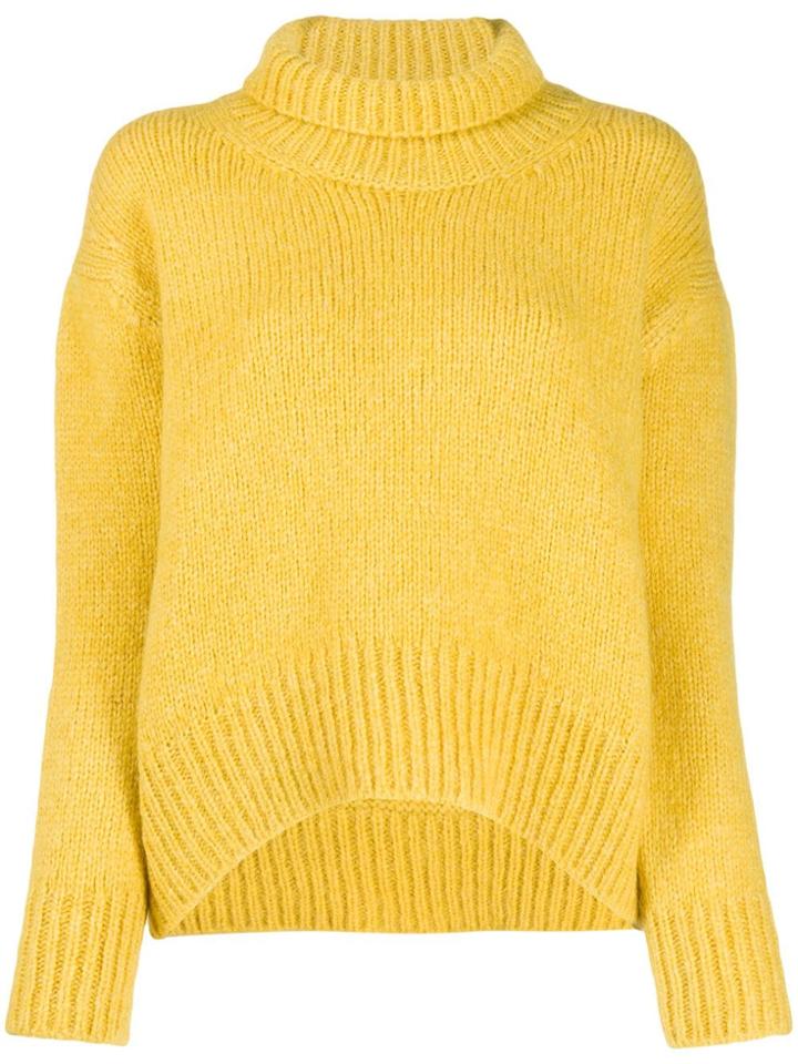 Ermanno Scervino Ribbed Roll Neck Jumper - Yellow