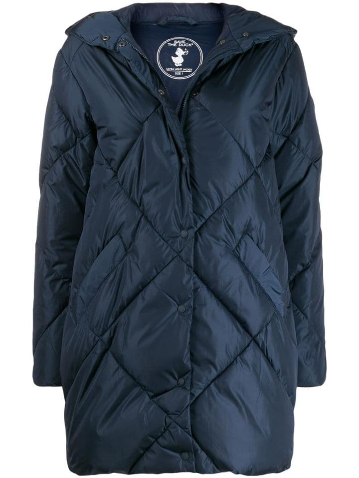 Save The Duck Padded Hooded Coat - Blue