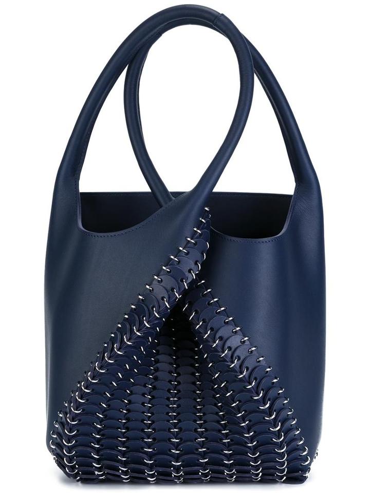Paco Rabanne Twist Handle Studded Tote, Women's, Blue
