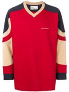 Drôle De Monsieur Contrast Sleeve Sweatshirt - Red