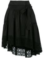 Alberta Ferretti - Gathered Asymmetric Skirt - Women - Cotton - 42, Black, Cotton