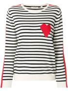 Chinti & Parker Striped Heart Printed Sweater - Nude & Neutrals