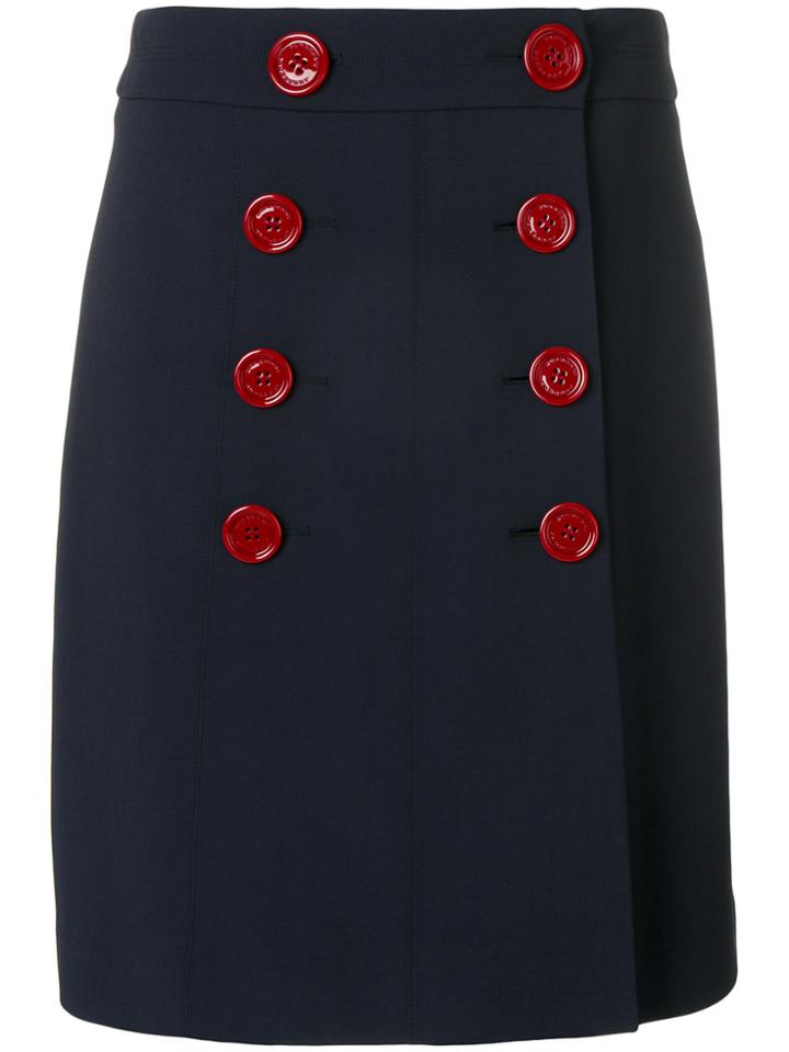 Burberry Double Breasted Skirt - Blue