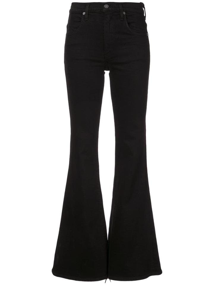 Citizens Of Humanity High Waisted Flared Jeans - Black