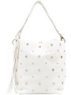 Red Valentino - Star Detail Tote Bag - Women - Calf Leather - One Size, White, Calf Leather