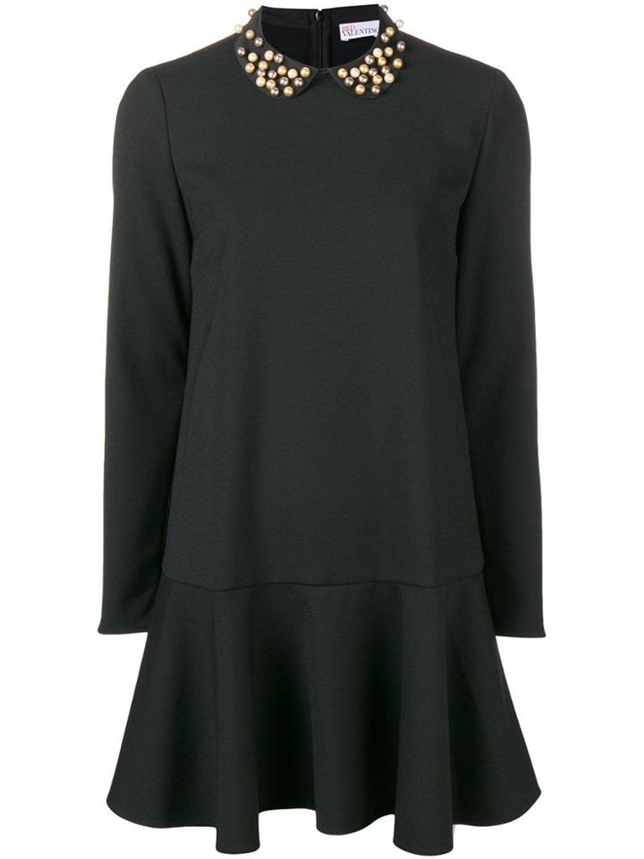 Red Valentino Embellished Collar Midi Dress - Black