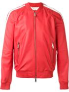 Dsquared2 Classic Bomber Jacket, Men's, Size: 50, Red, Viscose/polyester/cotton/calf Leather