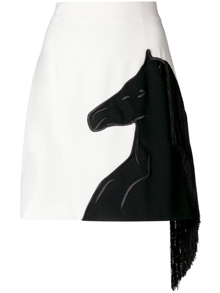 Sport Max Code Horse Print Skirt - White