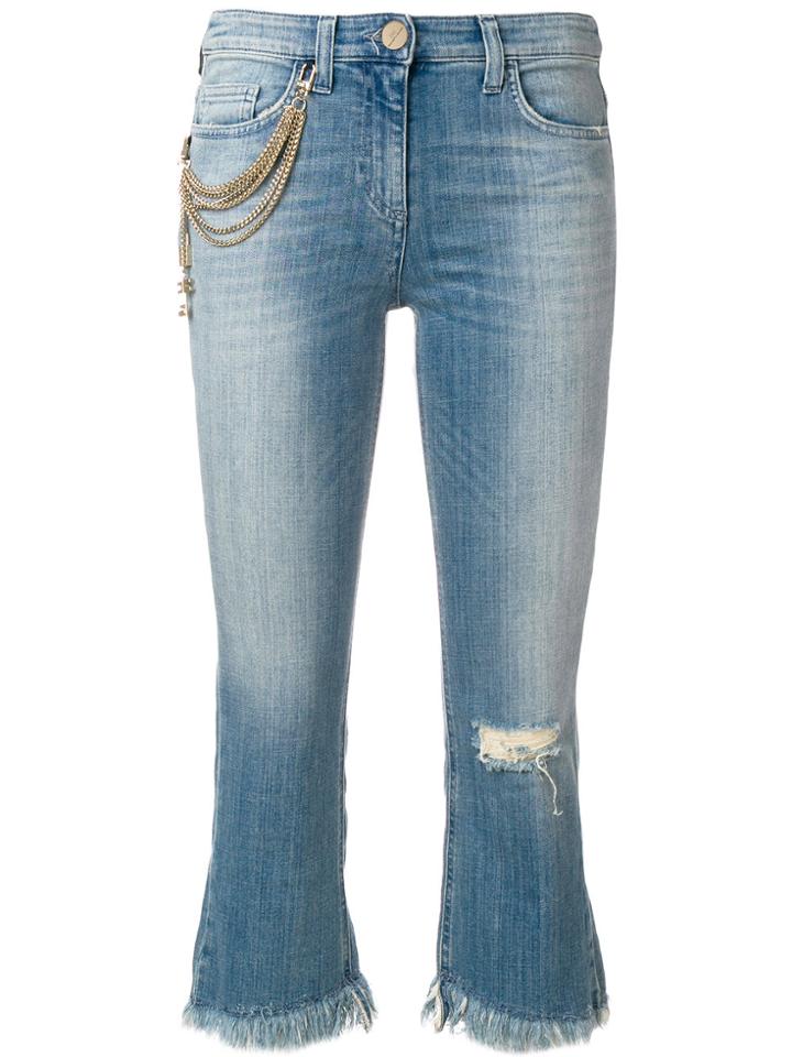 Elisabetta Franchi Fringed Hem Jeans - Blue