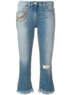 Elisabetta Franchi Fringed Hem Jeans - Blue