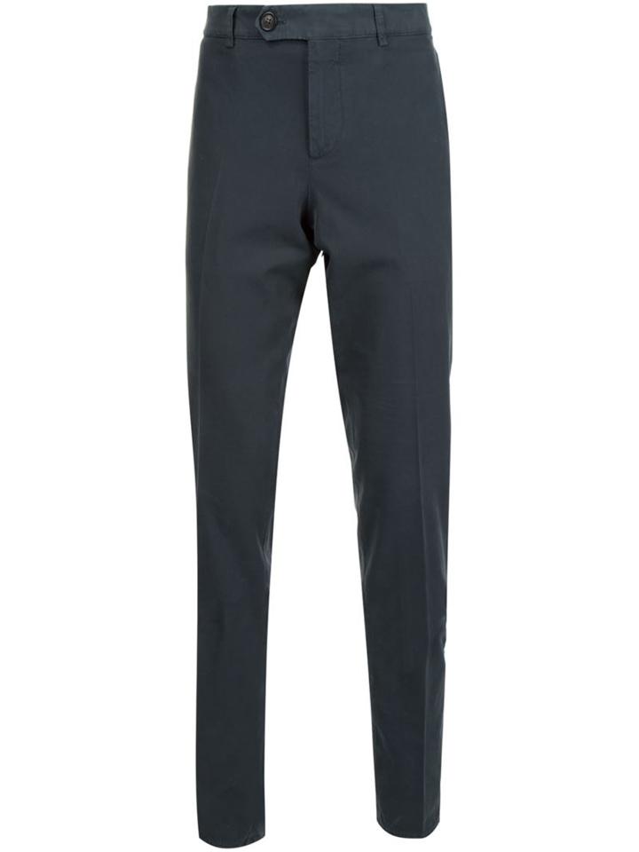 Brunello Cucinelli Straight Leg Trousers, Men's, Size: 52, Grey, Cotton