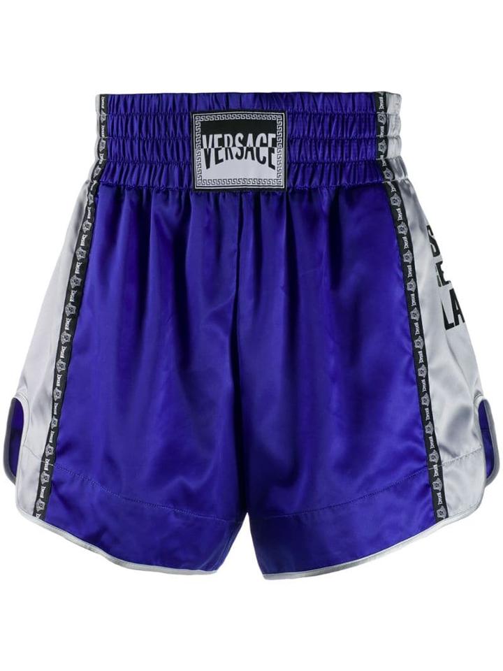 Versace 12 Via Gesù Print Shorts - Blue