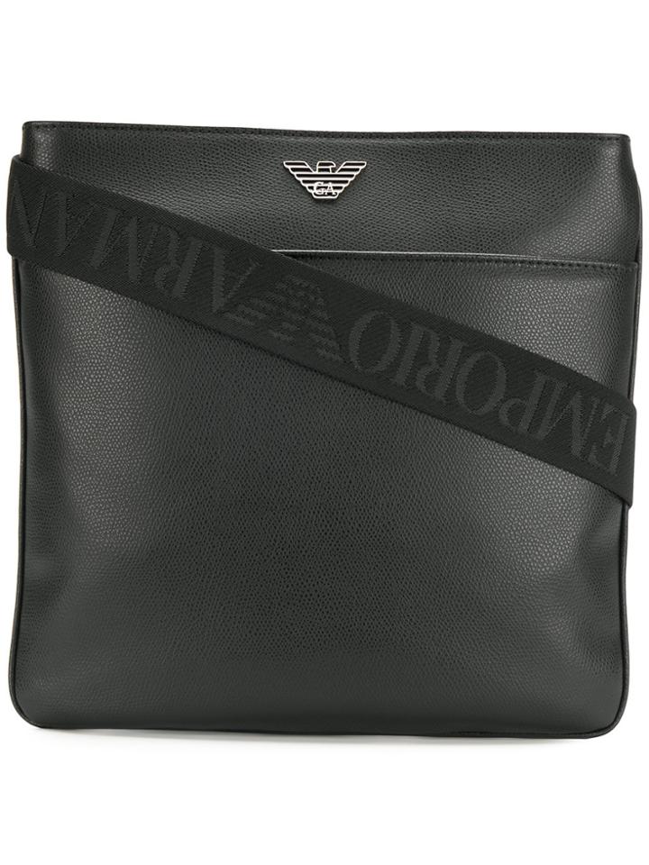 Emporio Armani Logo Strap Messenger Bag - Black