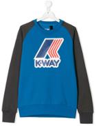 K Way Kids Logo Print Sweatshirt - Blue
