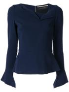 Roland Mouret Boronia Long Sleeved Top - Blue