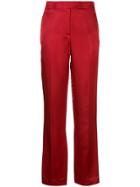 Helmut Lang High Waisted Straight Leg Trousers - Red