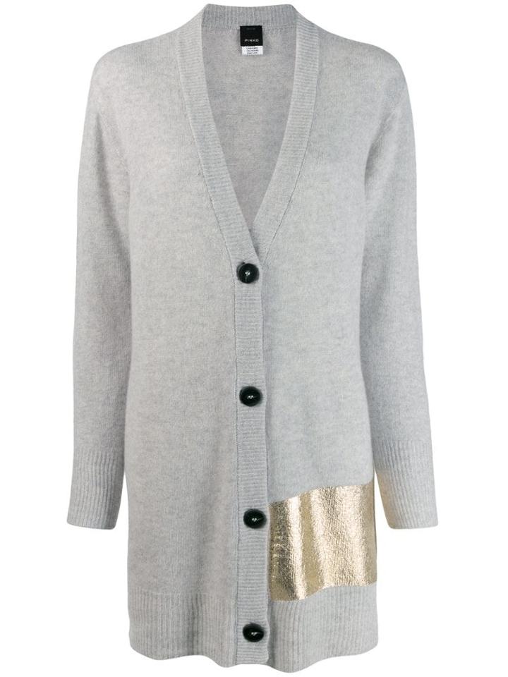 Pinko Metallic Detail Cardigan - Grey
