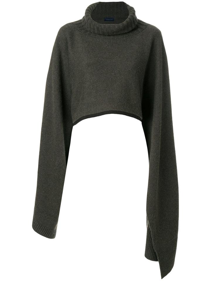 Eudon Choi Draped Roll Neck Cape - Green