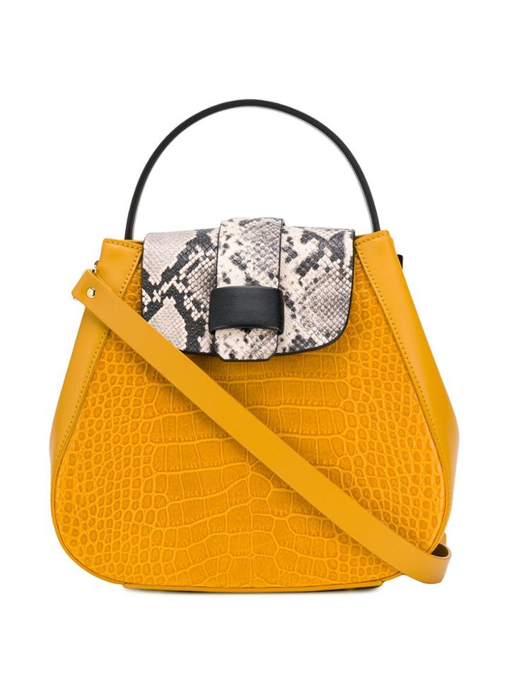 Nico Giani Snakeskin-flap Tote Bag - Yellow