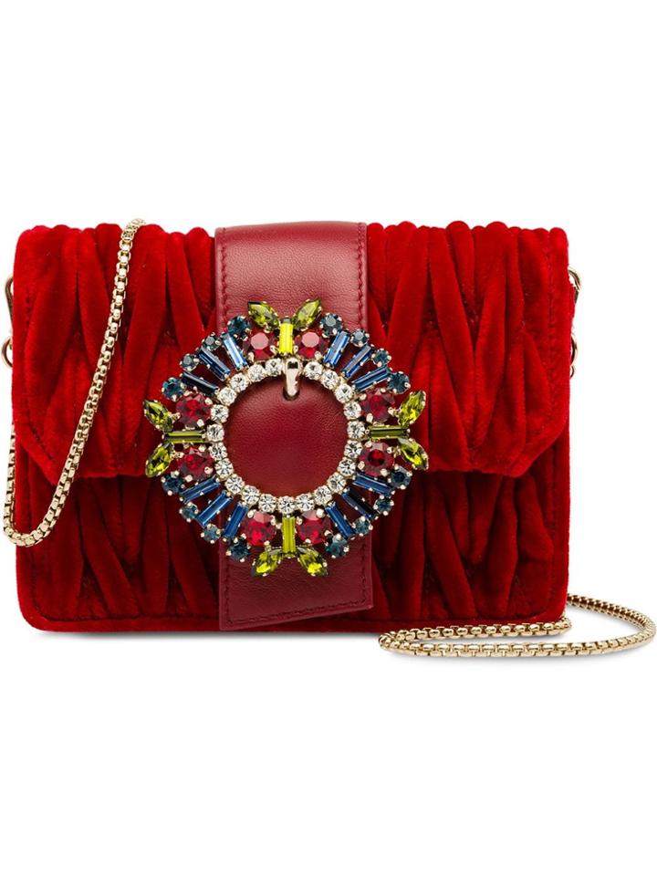 Miu Miu Matelassé Velvet Mini-bag - Red