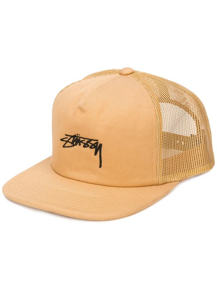 Stussy Stock Twill Trucker Cap - Yellow