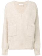 Chloé - Chunky Knitted Sweater - Women - Acetate/wool/alpaca - Xs, Nude/neutrals, Acetate/wool/alpaca
