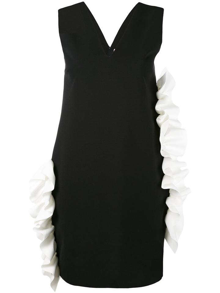 Msgm - Ruffled Detail Mini Dress - Women - Polyester/spandex/elastane - 38, Black, Polyester/spandex/elastane