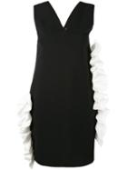 Msgm - Ruffled Detail Mini Dress - Women - Polyester/spandex/elastane - 38, Black, Polyester/spandex/elastane